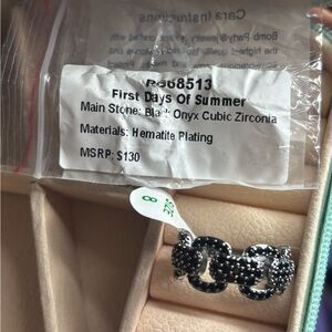 Stylish Black Cubic Zirconia Ring